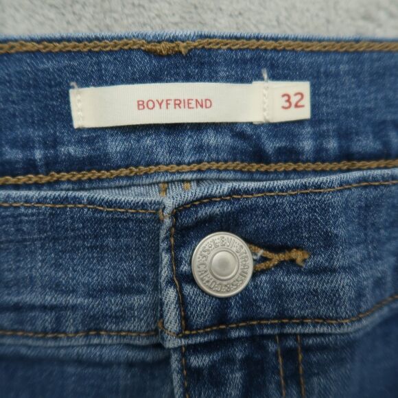 Levi's Jeans Women's Size 32 Blue Mid-Rise Boyfriend 26.5" Inseam Distressed - Picture 9 of 16